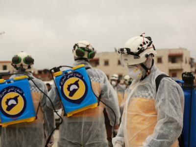 الدفاع المدني يطلق حملة للوقاية من فيروس كورونا في الشمال السوري