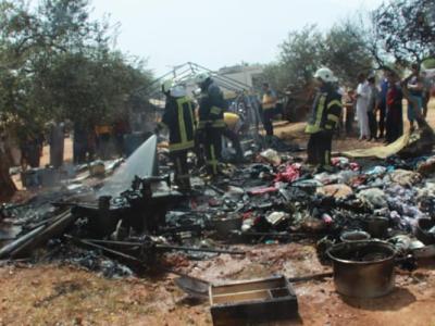 الحرائق كابوس لا يغادر مخيمات الشمال السوري