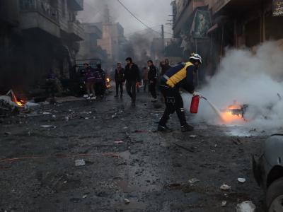 مقتل 6 مدنيين وإصابة 41 آخرين بينهم أطفال بقصف لقوات النظام على إدلب وسرمين