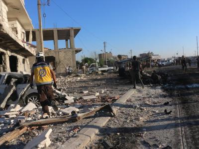 مقتل 9 مدنيين وإصابة 74 أخرين بانفجارين شمالي حلب